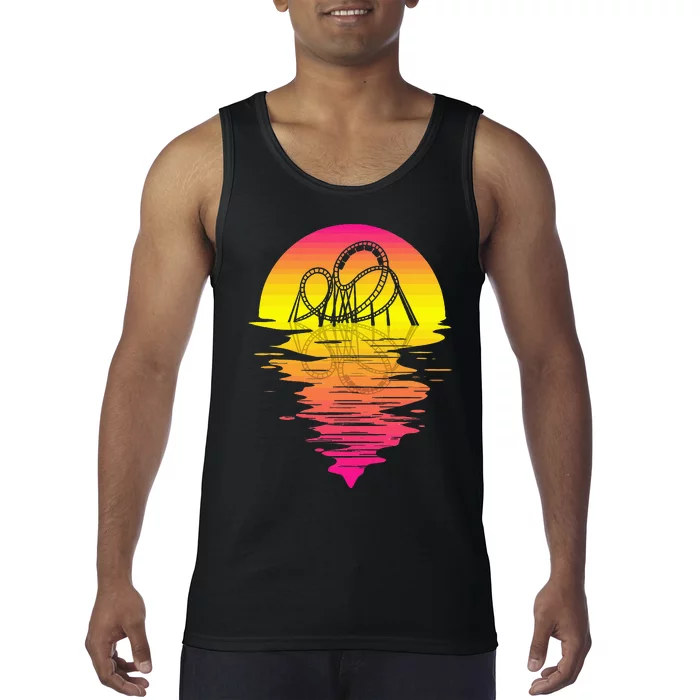 Roller Coaster Retro 80s Vintage Retro Sunset Tank Top