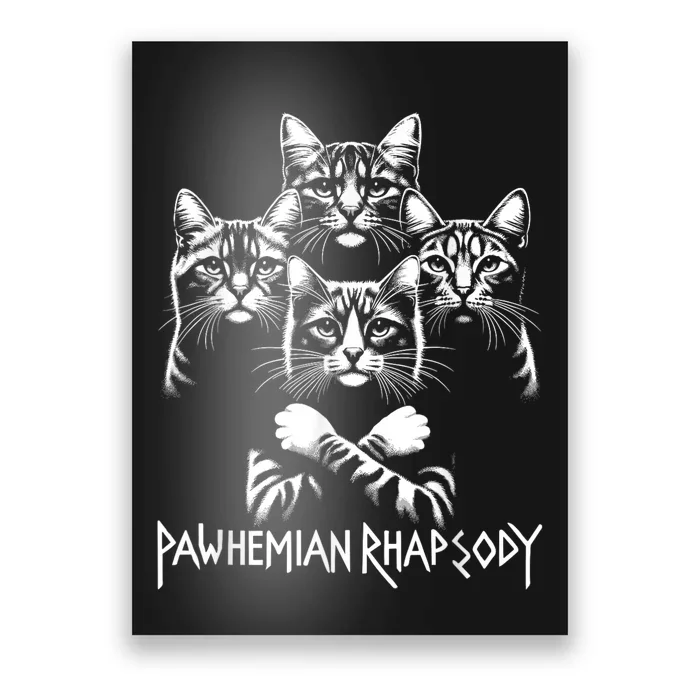 Retro Cat Rock Music Concert Band Funny Cat Poster