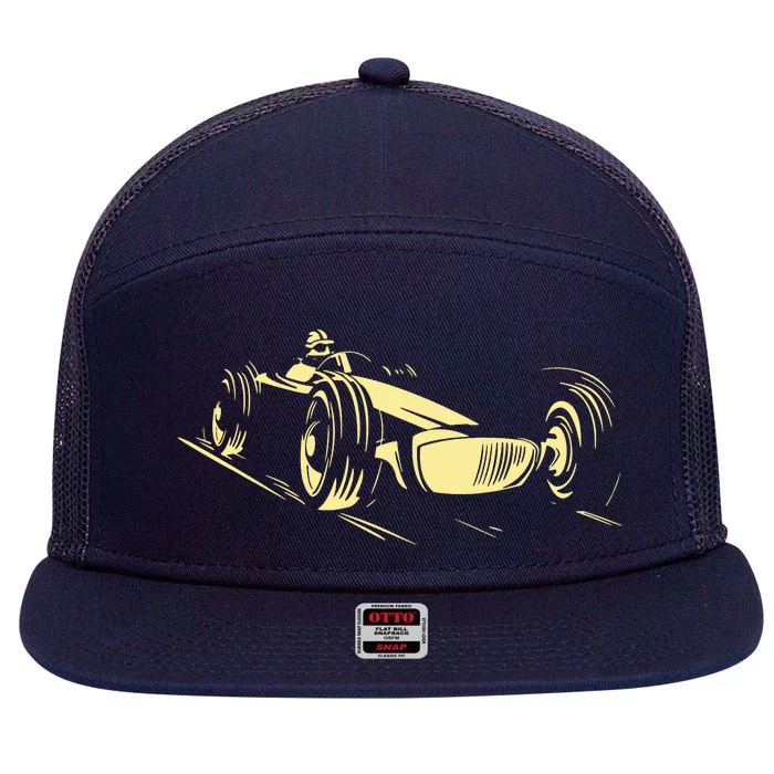 Race Car 7 Panel Mesh Trucker Snapback Hat