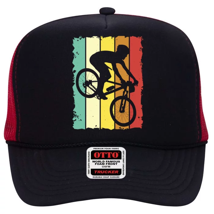 Retro Cycling High Crown Mesh Trucker Hat