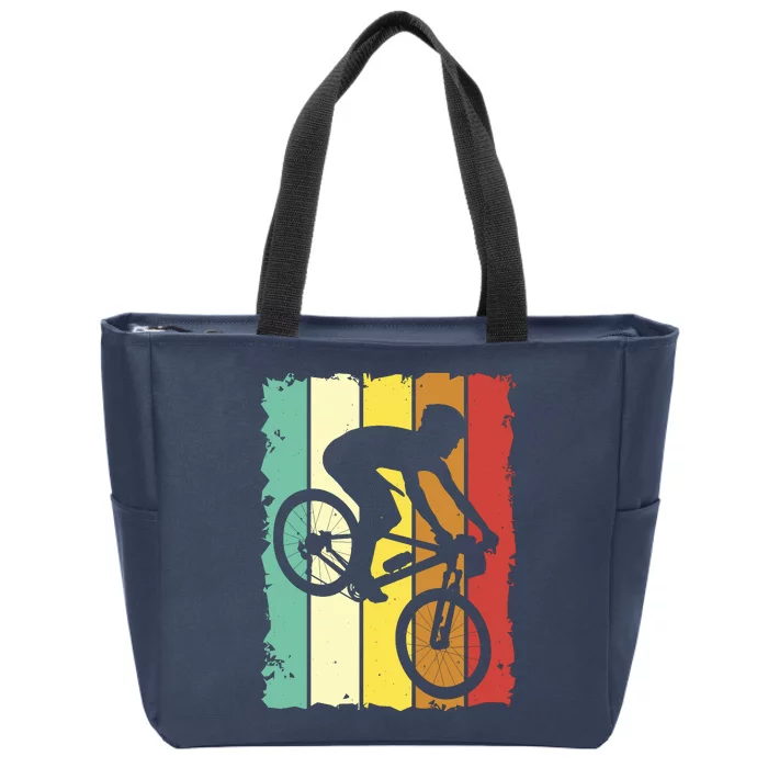 Retro Cycling Zip Tote Bag