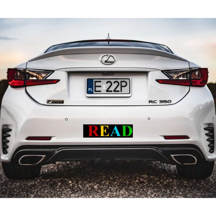 Read Colorful Rainbow Bumper Sticker