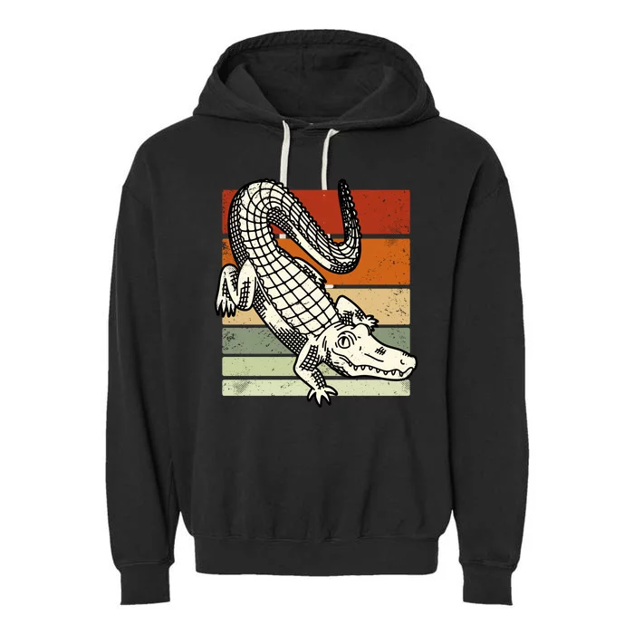 Retro Crocodile Garment-Dyed Fleece Hoodie