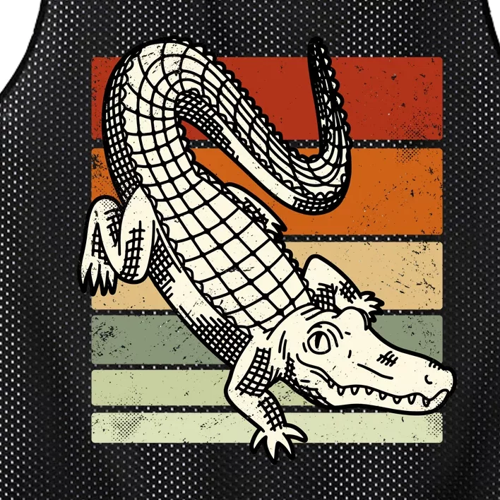 Retro Crocodile Mesh Reversible Basketball Jersey Tank