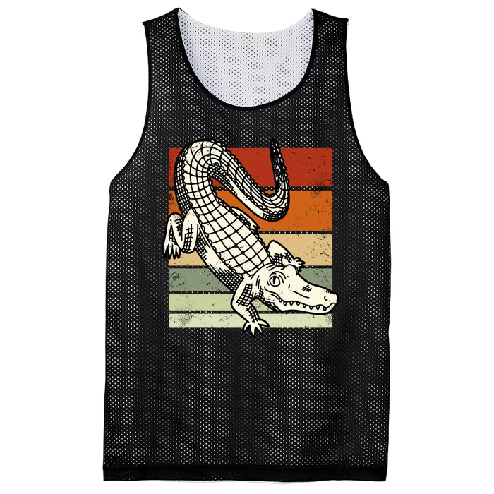 Retro Crocodile Mesh Reversible Basketball Jersey Tank