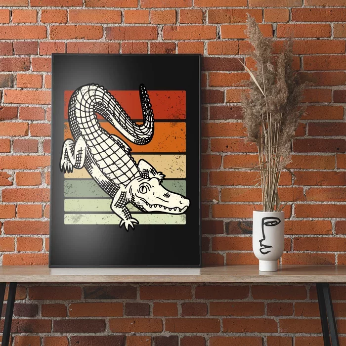 Retro Crocodile Poster