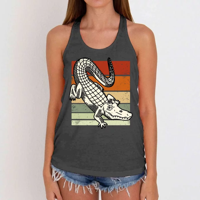 Retro Crocodile Women's Knotted Racerback Tank