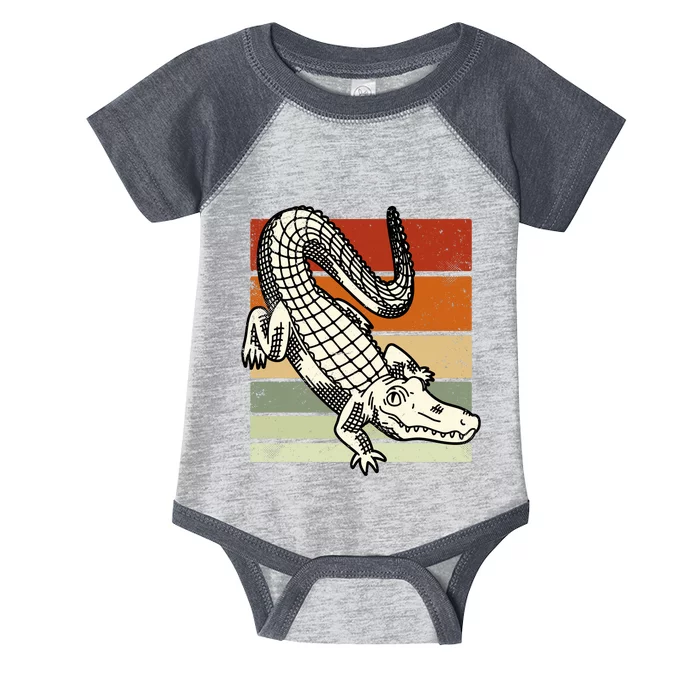 Retro Crocodile Infant Baby Jersey Bodysuit