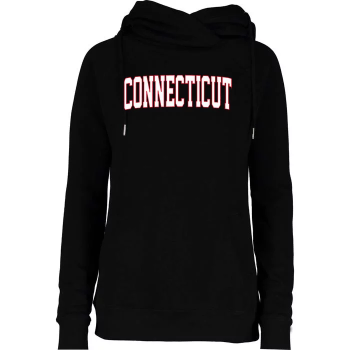 Retro Connecticut Red Vintage Connecticut Fun Throwback Womens Funnel Neck Pullover Hood