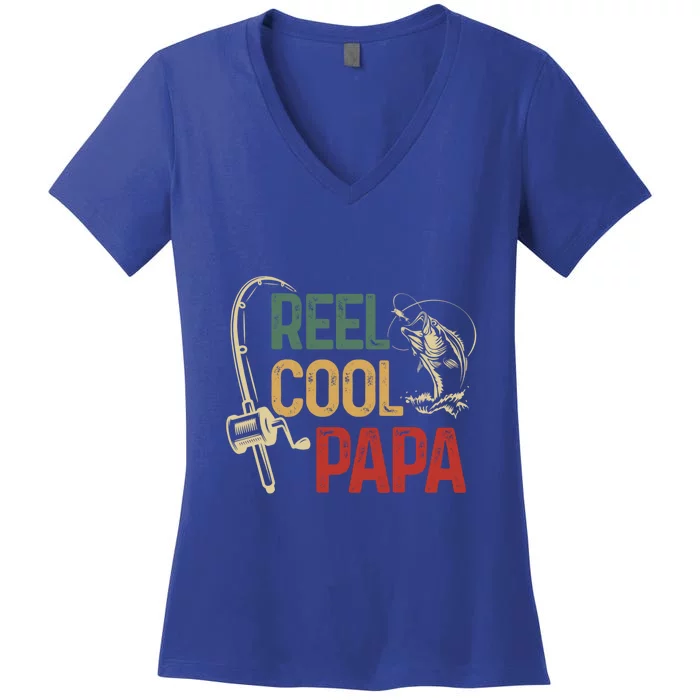 Reel Cool Reel Cool Papa Gift Women's V-Neck T-Shirt