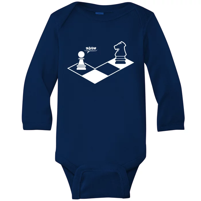 Retro Chess Baby Long Sleeve Bodysuit