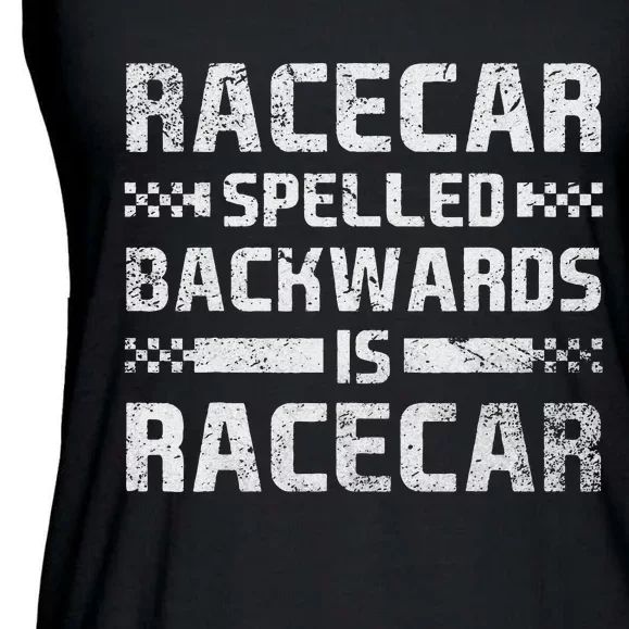 Race Cars Racecar Spelled Backwards Race Car Racing Apparel Ladies Essential Flowy Tank