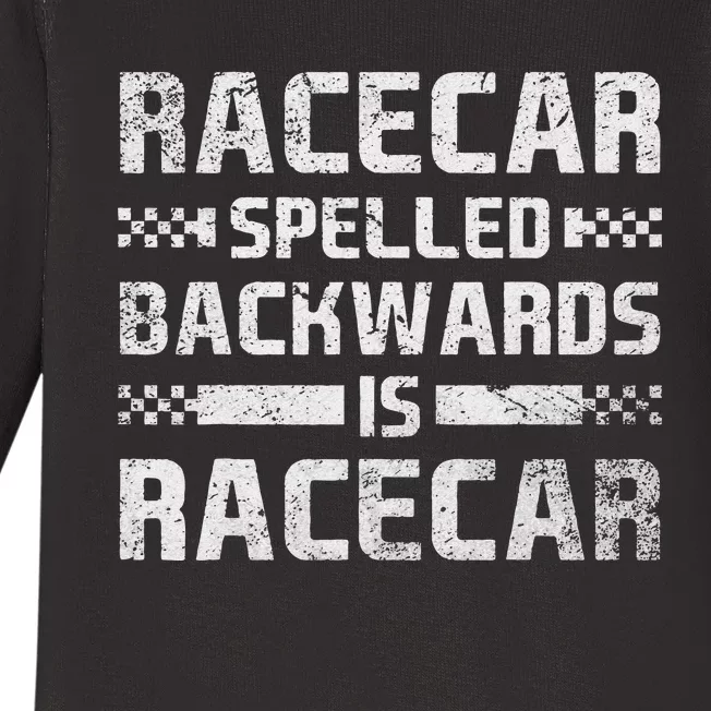 Race Cars Racecar Spelled Backwards Race Car Racing Apparel Baby Long Sleeve Bodysuit