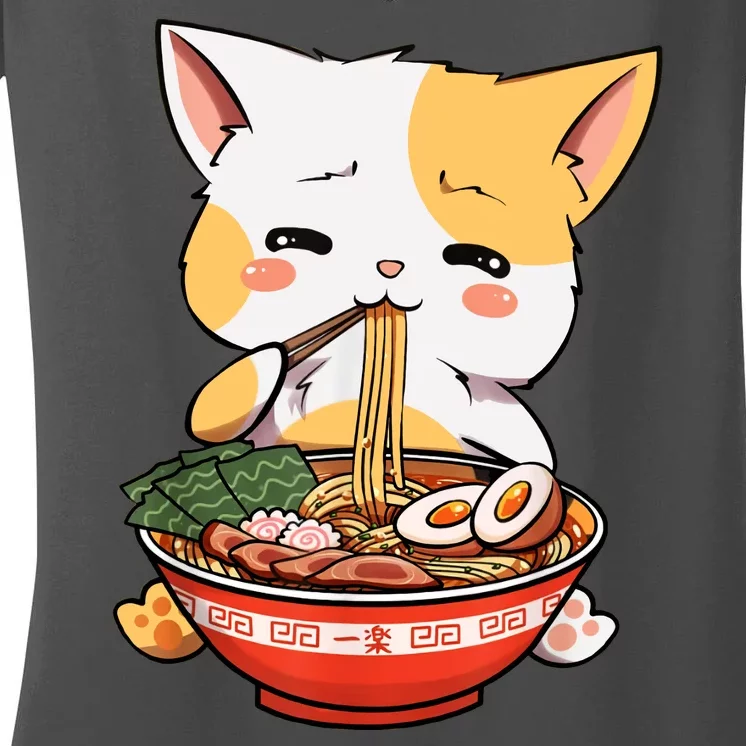 Ramen Cat Women's V-Neck T-Shirt