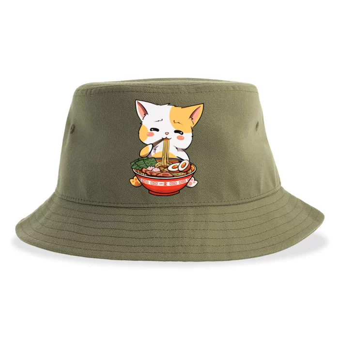 Ramen Cat Sustainable Bucket Hat