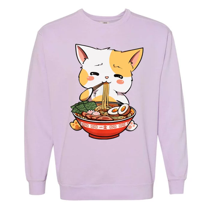 Ramen Cat Garment-Dyed Sweatshirt