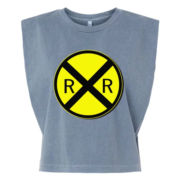 Railroad Crossing Sign Simple Easy Halloween Costume Garment-Dyed Women's Muscle Tee