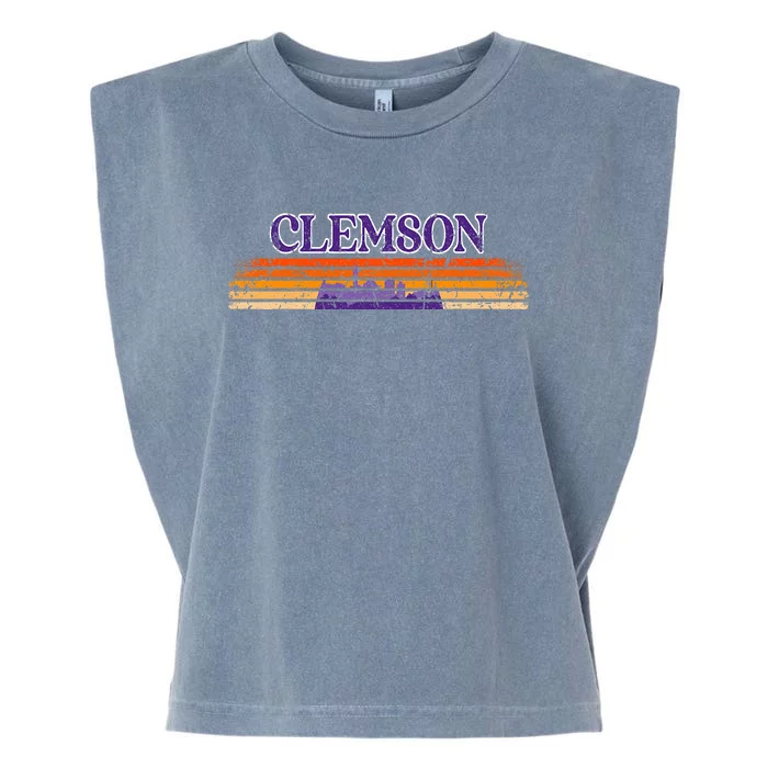 Retro Clemson Sc 80S Grunge Vintage Garment-Dyed Women's Muscle Tee