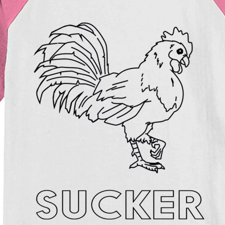 Rooster Cock Sucker Kids Colorblock Raglan Jersey