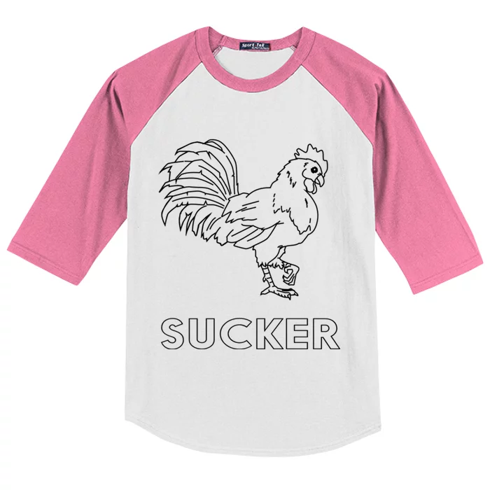 Rooster Cock Sucker Kids Colorblock Raglan Jersey