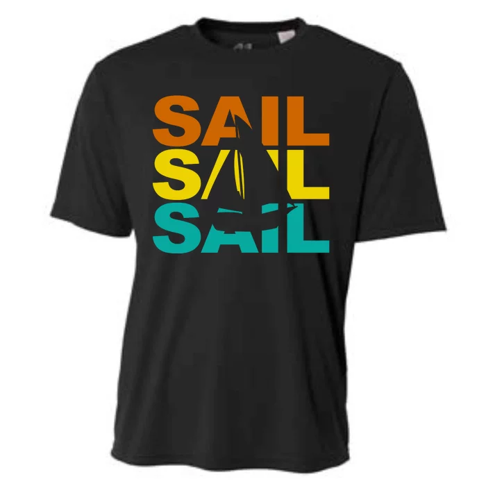 Retro Colorful Sail Sailing Boat Hobby Cooling Performance Crew T-Shirt