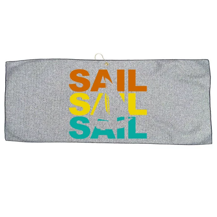 Retro Colorful Sail Sailing Boat Hobby Large Microfiber Waffle Golf Towel