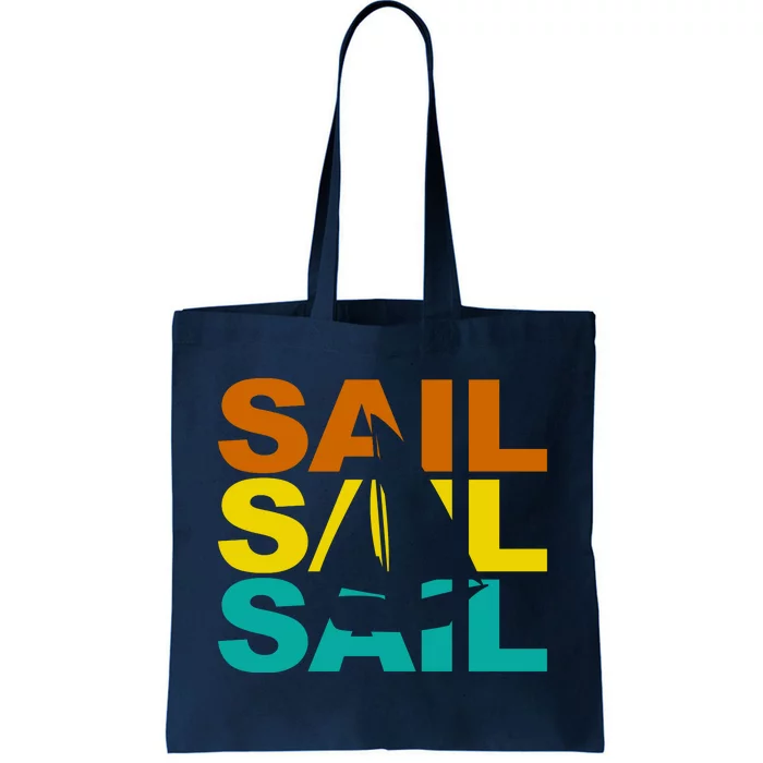 Retro Colorful Sail Sailing Boat Hobby Tote Bag