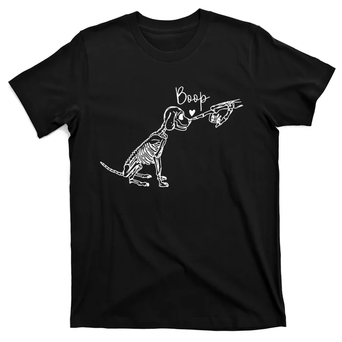 Retro Cute Skeleton Hand Boop Dog T-Shirt