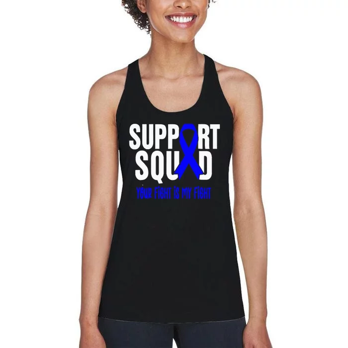 Rectal Cancer Support Squad Rectal Cancer Awareness Women's Racerback Tank