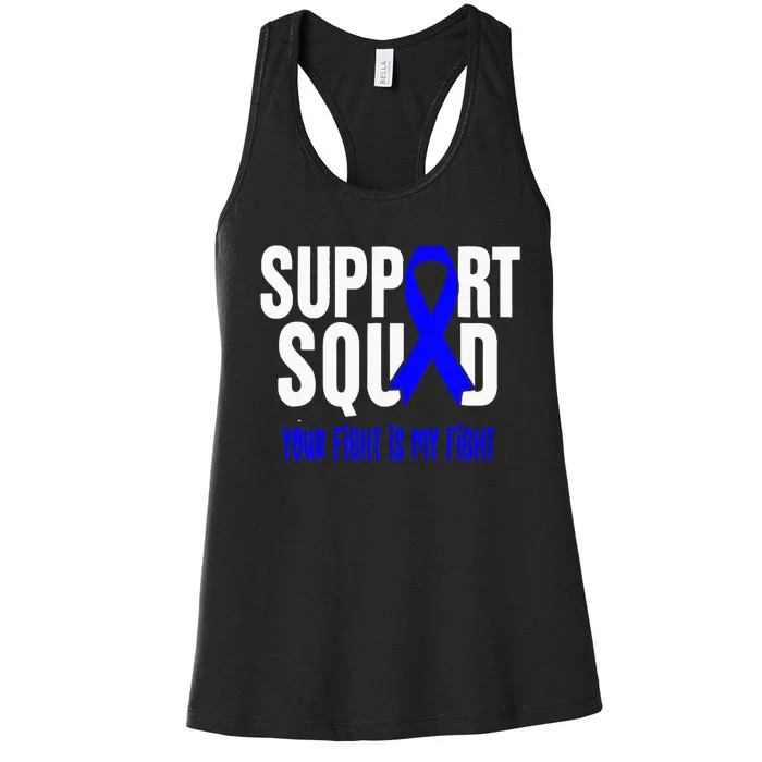 Rectal Cancer Support Squad Rectal Cancer Awareness Women's Racerback Tank