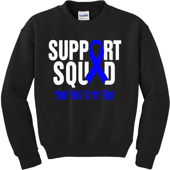 Rectal Cancer Support Squad Rectal Cancer Awareness Kids Sweatshirt