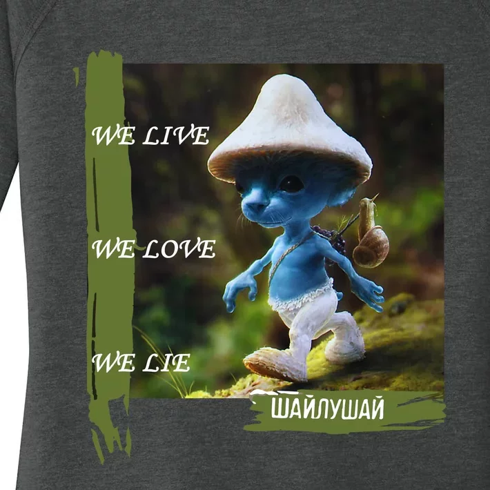 Realistic Cat Smurf Women's Perfect Tri Tunic Long Sleeve Shirt