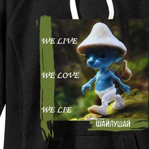 Realistic Cat Smurf Women's Fleece Hoodie