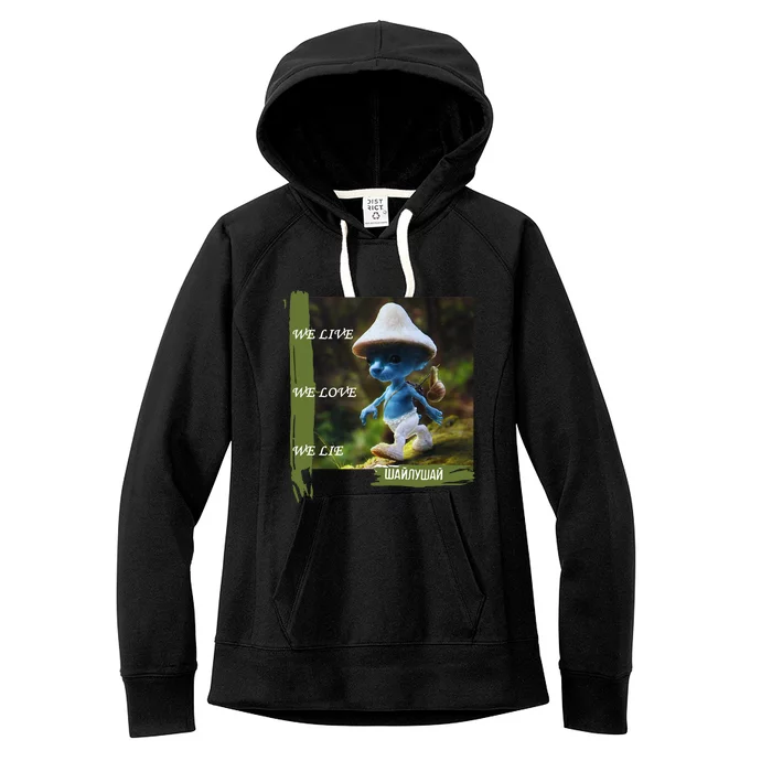 Realistic Cat Smurf Women's Fleece Hoodie