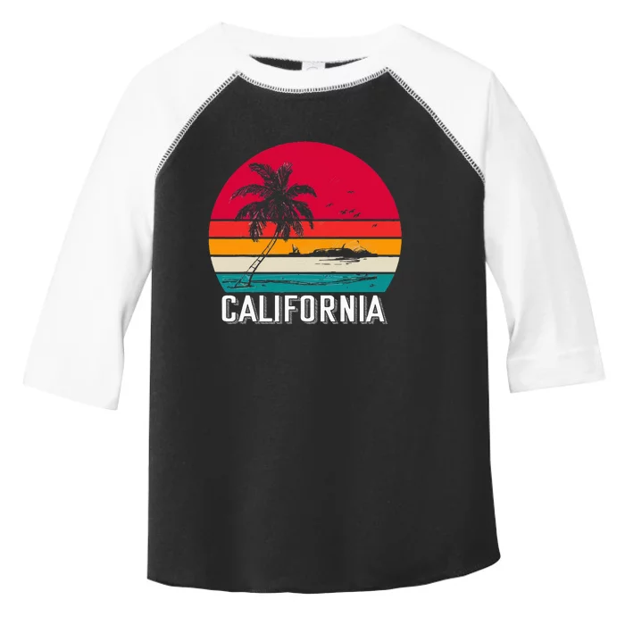 Retro California Surf Vintage Beach Cali 70s Venice Palm Sun Toddler Fine Jersey T-Shirt