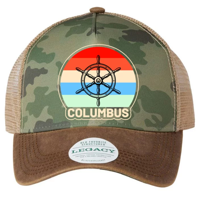 Retro Columbus Ship Wheel Legacy Tie Dye Trucker Hat