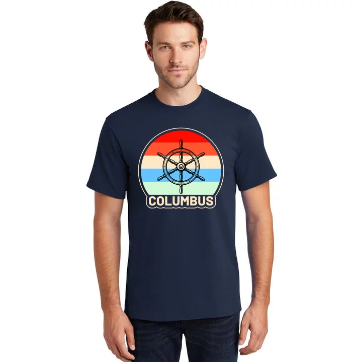 Retro Columbus Ship Wheel Tall T-Shirt