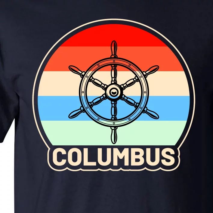 Retro Columbus Ship Wheel Tall T-Shirt