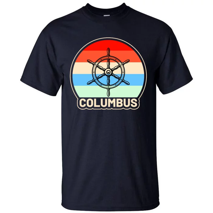 Retro Columbus Ship Wheel Tall T-Shirt