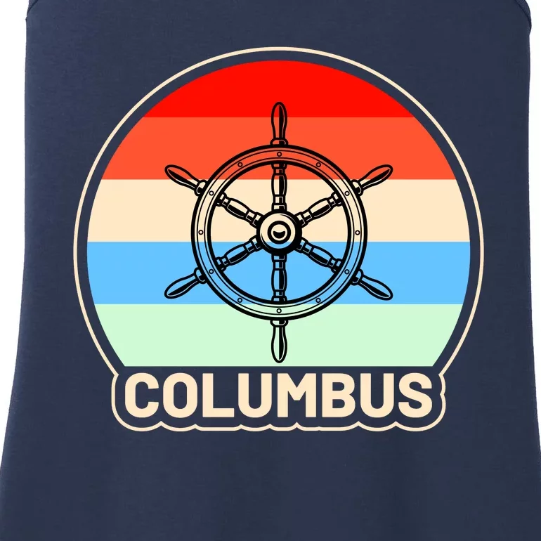 Retro Columbus Ship Wheel Ladies Essential Tank