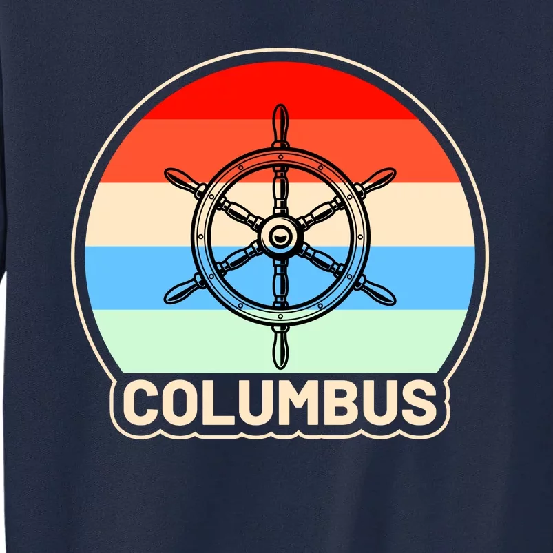 Retro Columbus Ship Wheel Tall Sweatshirt