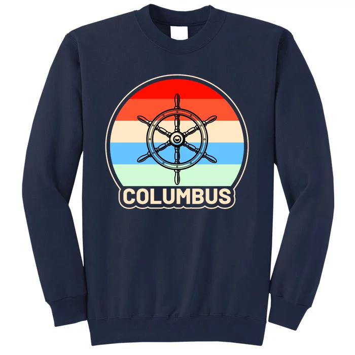 Retro Columbus Ship Wheel Tall Sweatshirt