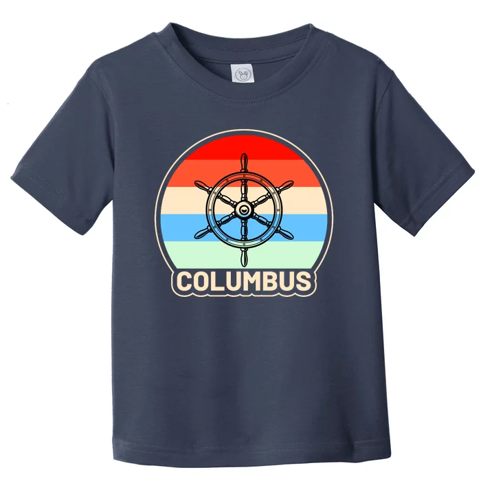 Retro Columbus Ship Wheel Toddler T-Shirt