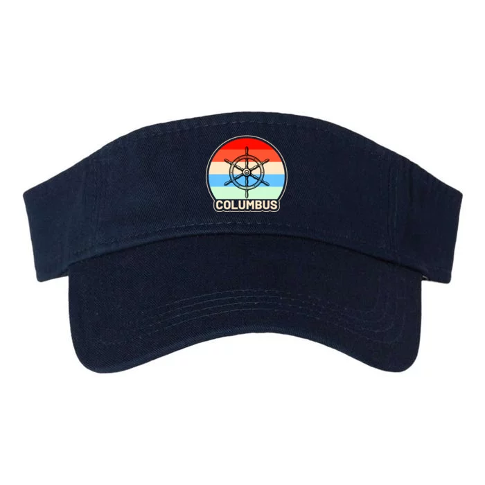 Retro Columbus Ship Wheel Valucap Bio-Washed Visor