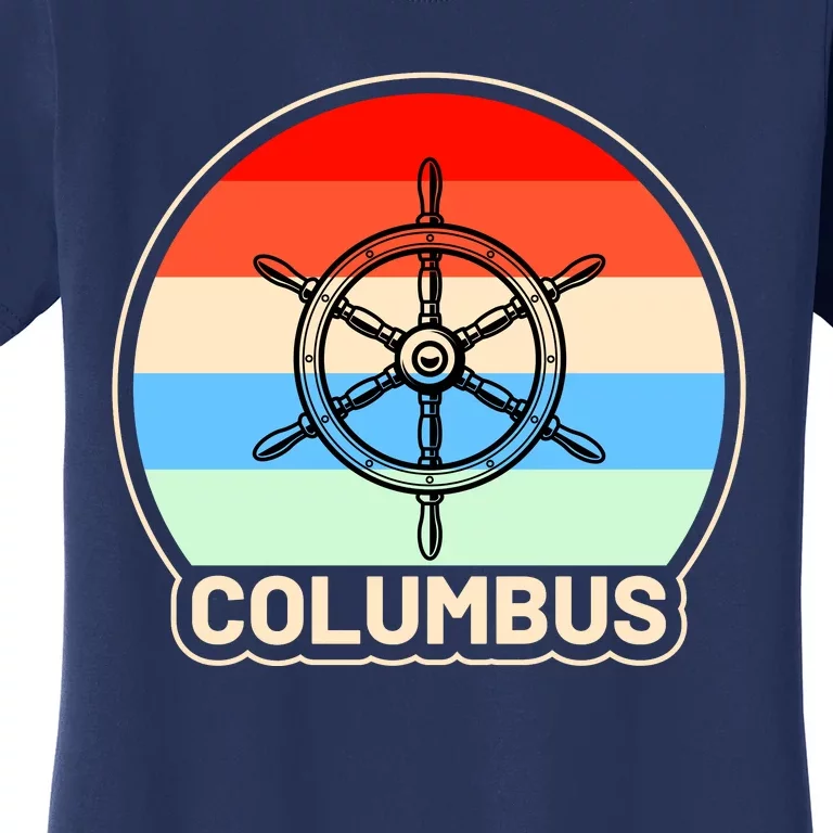 Retro Columbus Ship Wheel Women's T-Shirt