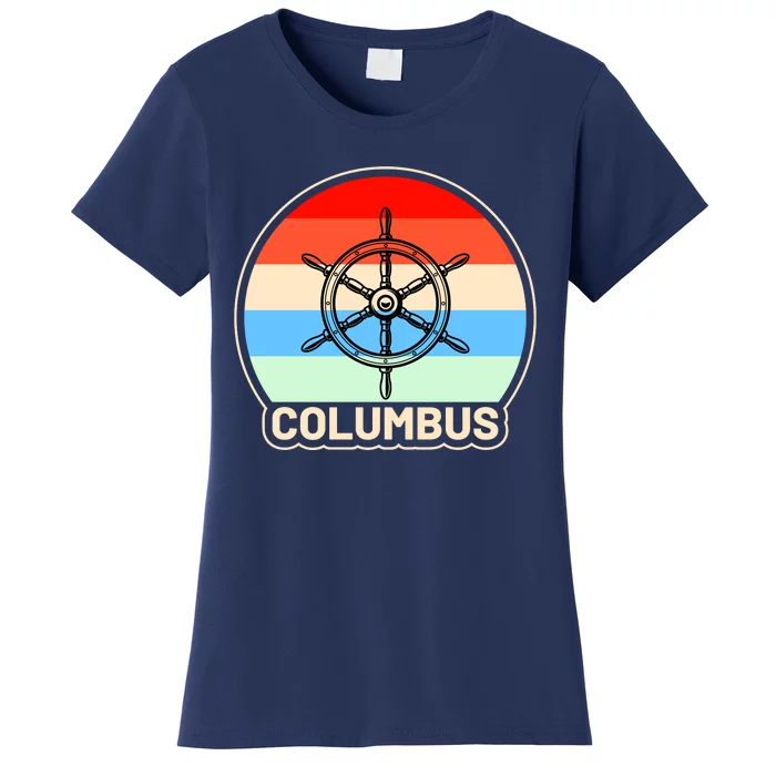 Retro Columbus Ship Wheel Women's T-Shirt