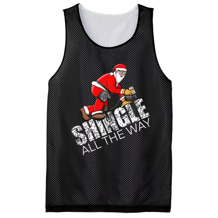 Roofing Christmas Shingle All the Way Quote Roofer Gift Idea Mesh Reversible Basketball Jersey Tank