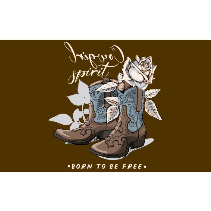 Reverse Cowgirl Spirit Born To Be Free Boots Bumper Sticker