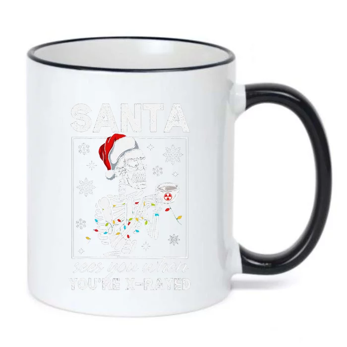 Radiology Christmas Skeleton Santa Rad Tech Xray Tech Black Color Changing Mug