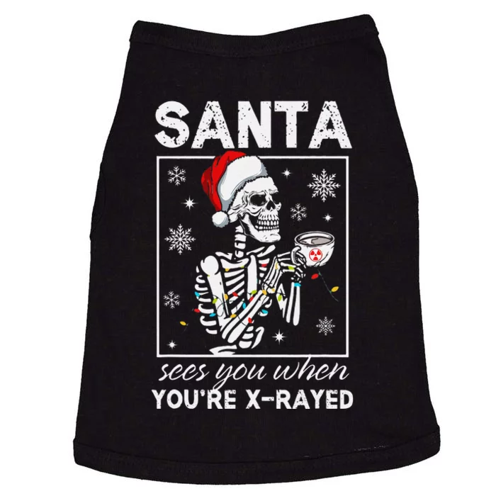 Radiology Christmas Skeleton Santa Rad Tech Xray Tech Doggie Tank